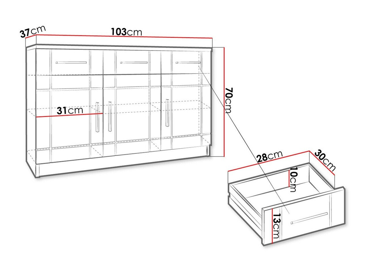 Cómoda Bacces I (Roble Sonoma)