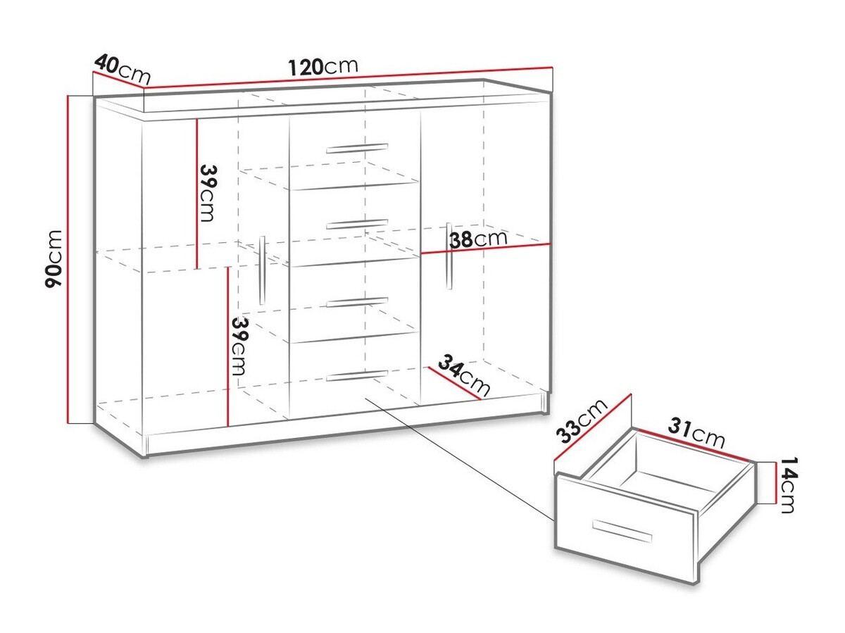 Cómoda Catromi 100 (Roble del Monastery)