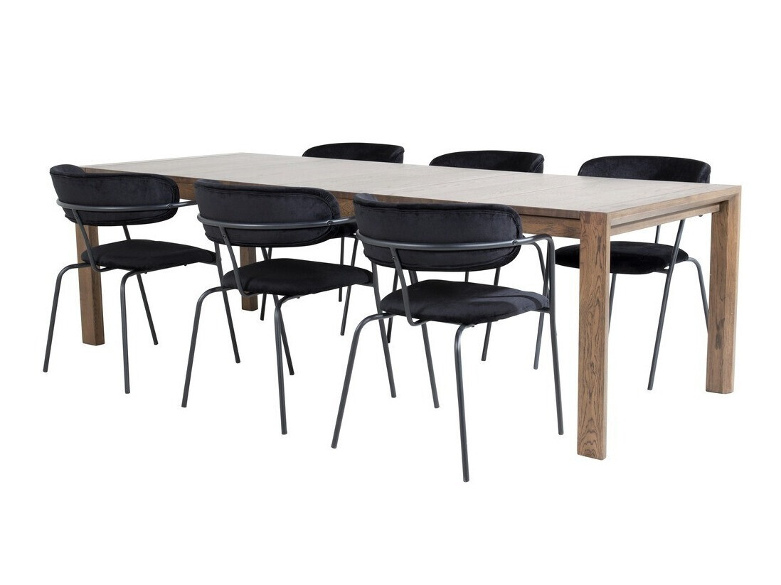 Conjunto de mesas y sillas para comedor Dallas 2055 (Roble oscuro)