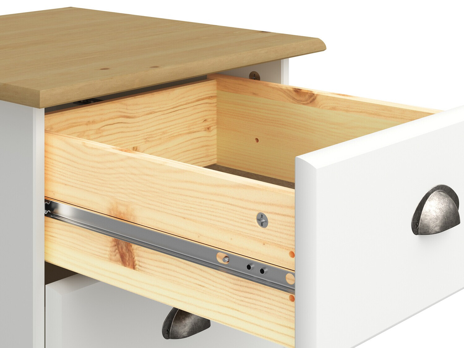 Mesilla de noche Denton 1427 (Blanco + Luminoso madera)