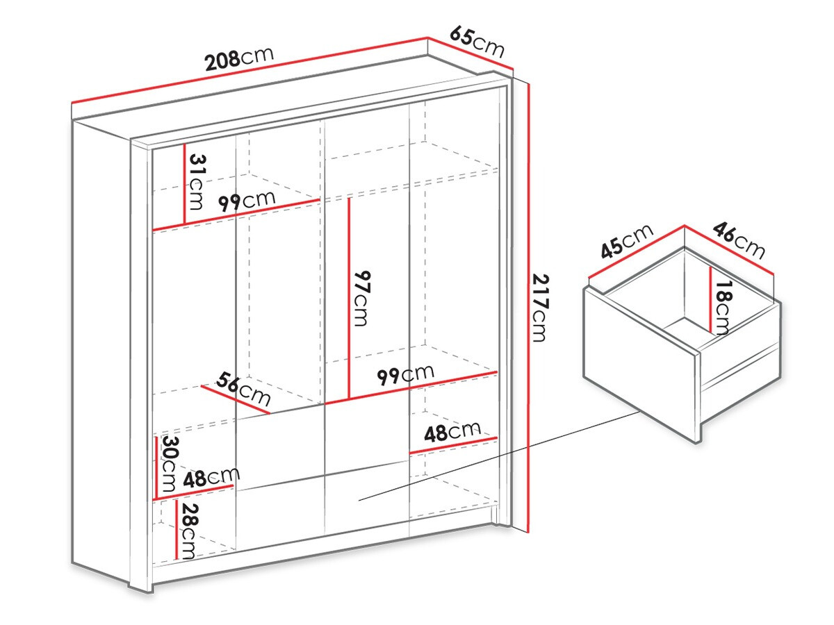 Armario Honolulu 139 (Grafito)