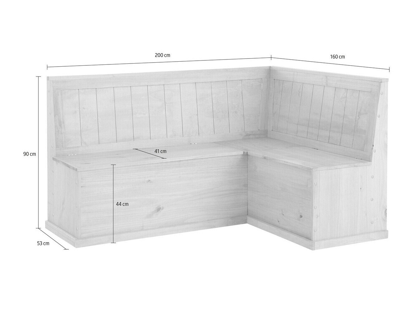 Banco esquinero Cirfeli 106 (Gris + Pino)