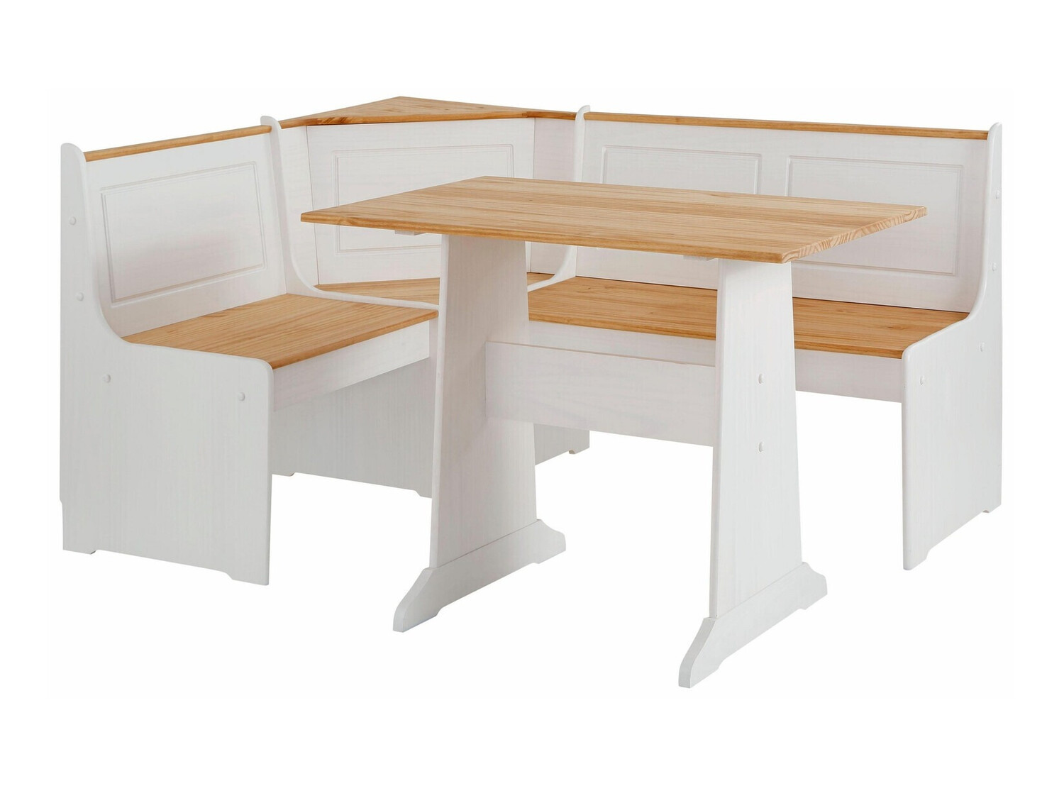 Banco esquinero Denton 204 (Blanco + Pino)