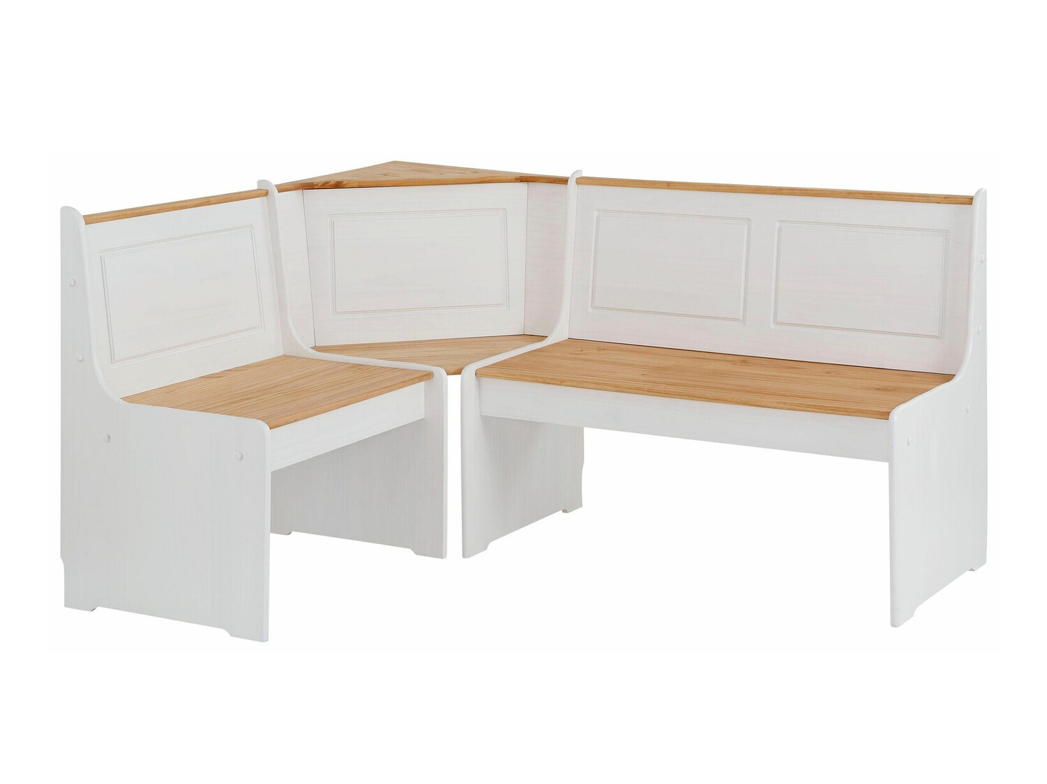 Banco esquinero Denton 204 (Blanco + Pino)