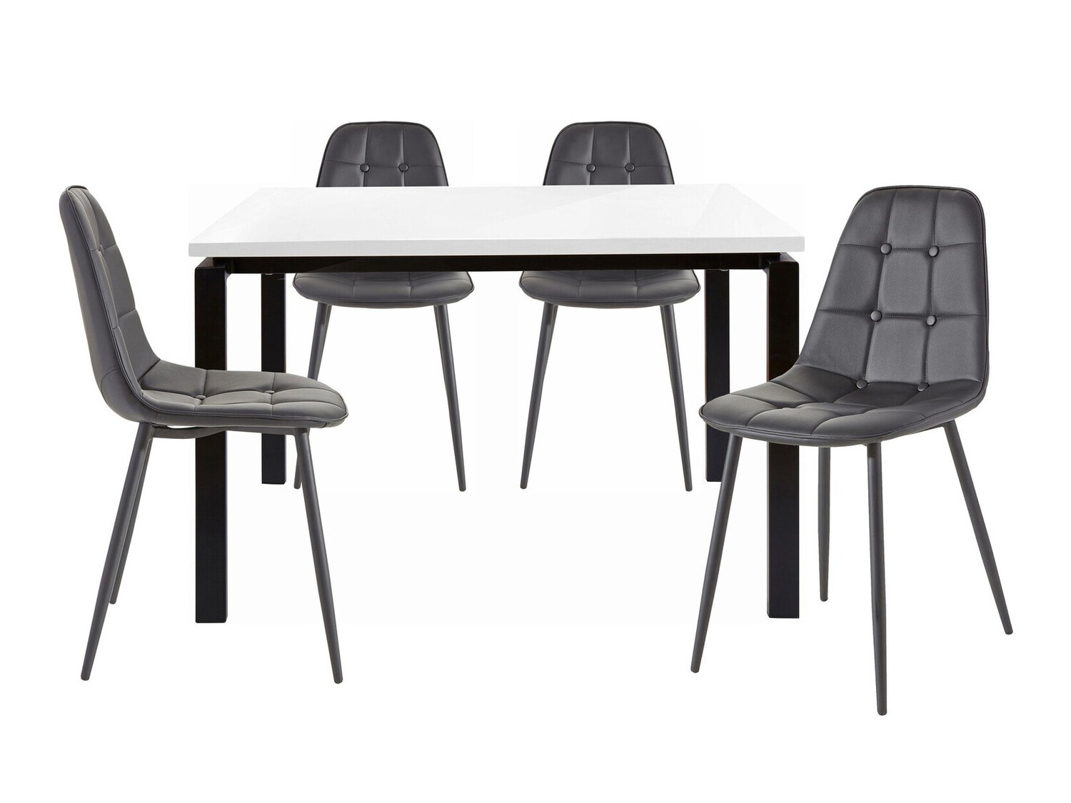 Conjunto de mesas y sillas para comedor Denton 274 (Blanco + Negro)