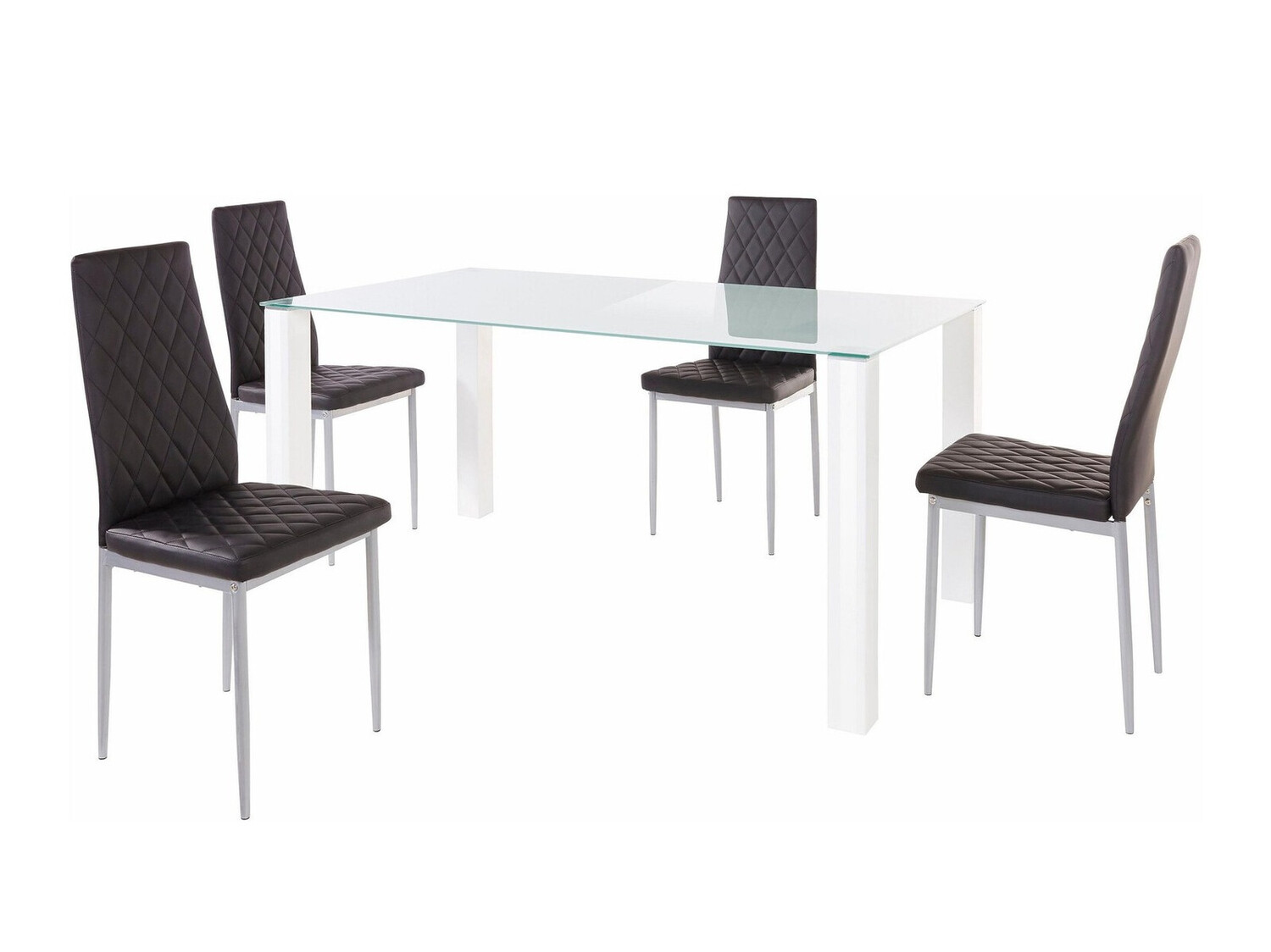 Conjunto de mesas y sillas para comedor Denton 280 (Blanco + Negro)