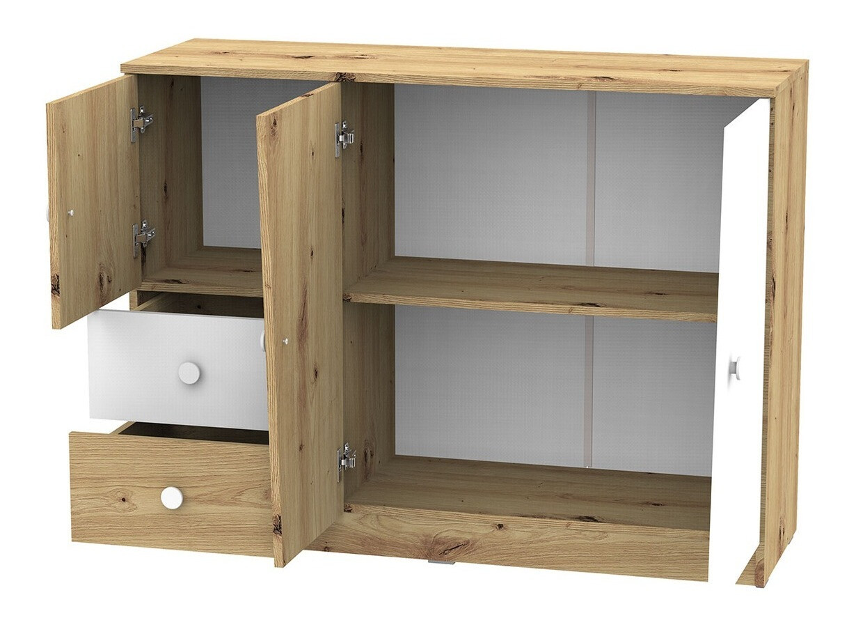 Cómoda Almira 106 (Roble Artisan + Blanco)