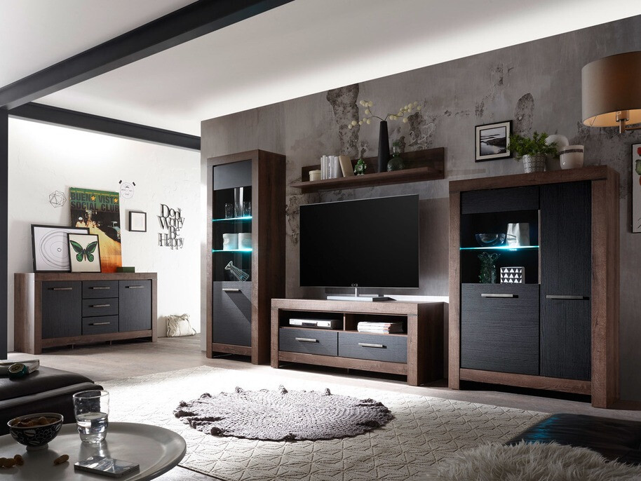 Estantería Dunfelu 103 (Roble del Monastery + Roble negro)