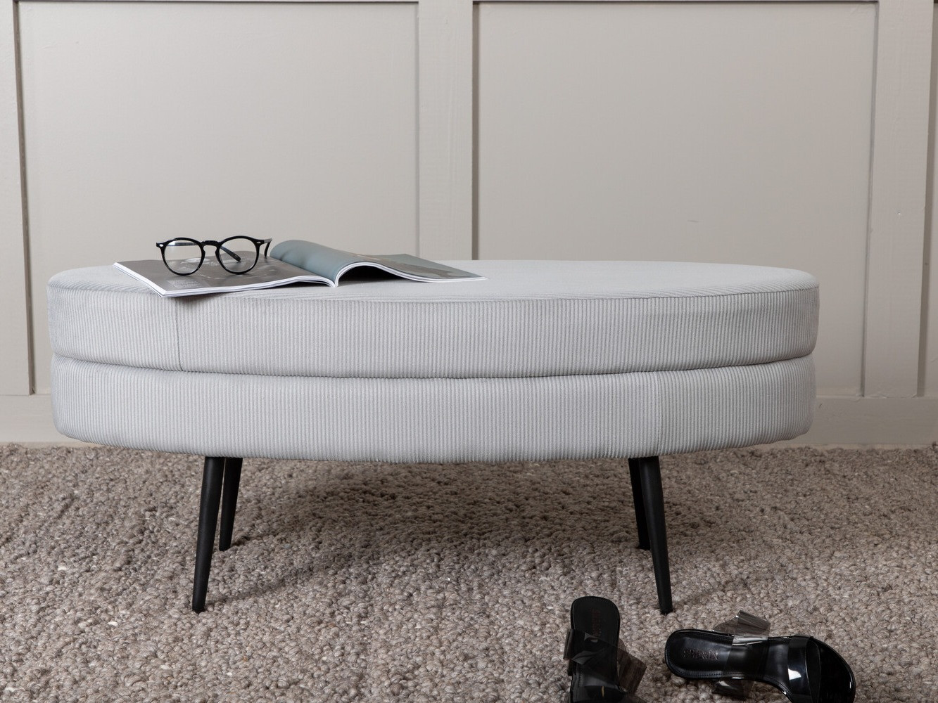 Banco tapizado Dallas 2920 (Gris + Negro)