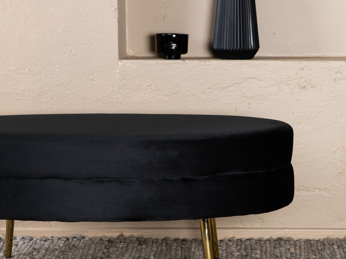 Banco tapizado Dallas 2920 (Negro + Latón)