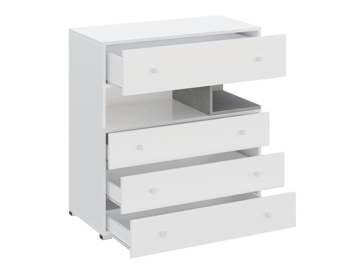 Cómoda Omaha J110 (Blanco + Hormigón)