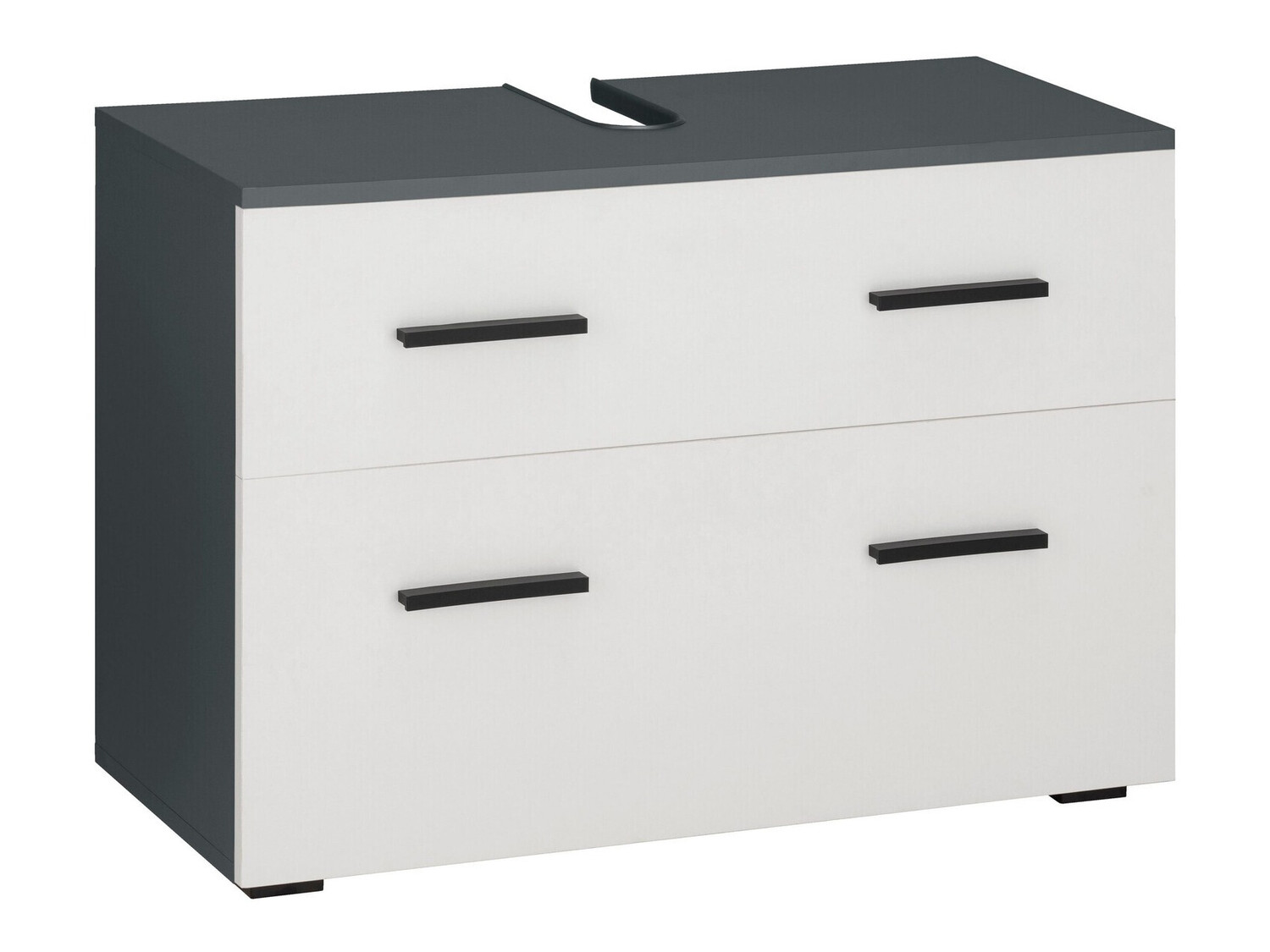 Armario de baño de pie para lavabo Larlori 101 (Antracita + Blanco)