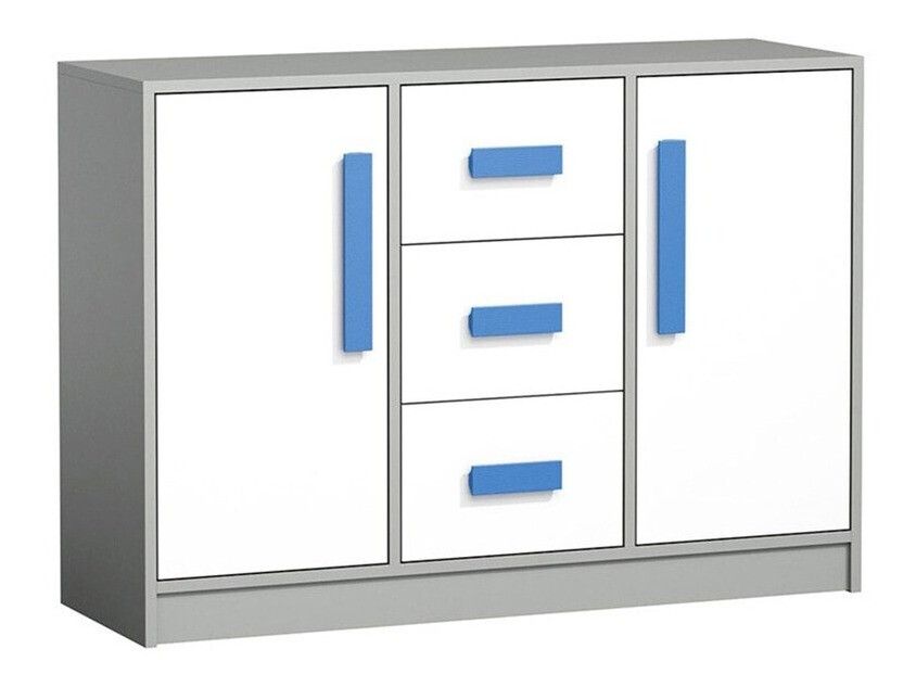 Cómoda Akron C109 (Gris + Blanco + Azul)