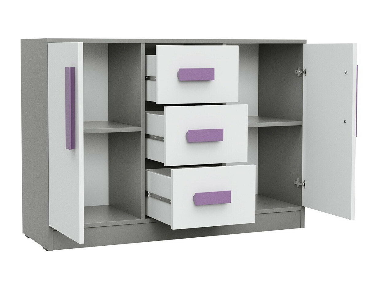 Cómoda Akron C109 (Gris + Blanco + Azul)