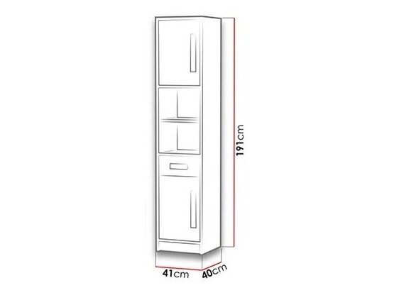 Estantería Akron C107 (Gris + Blanco + Púrpura)