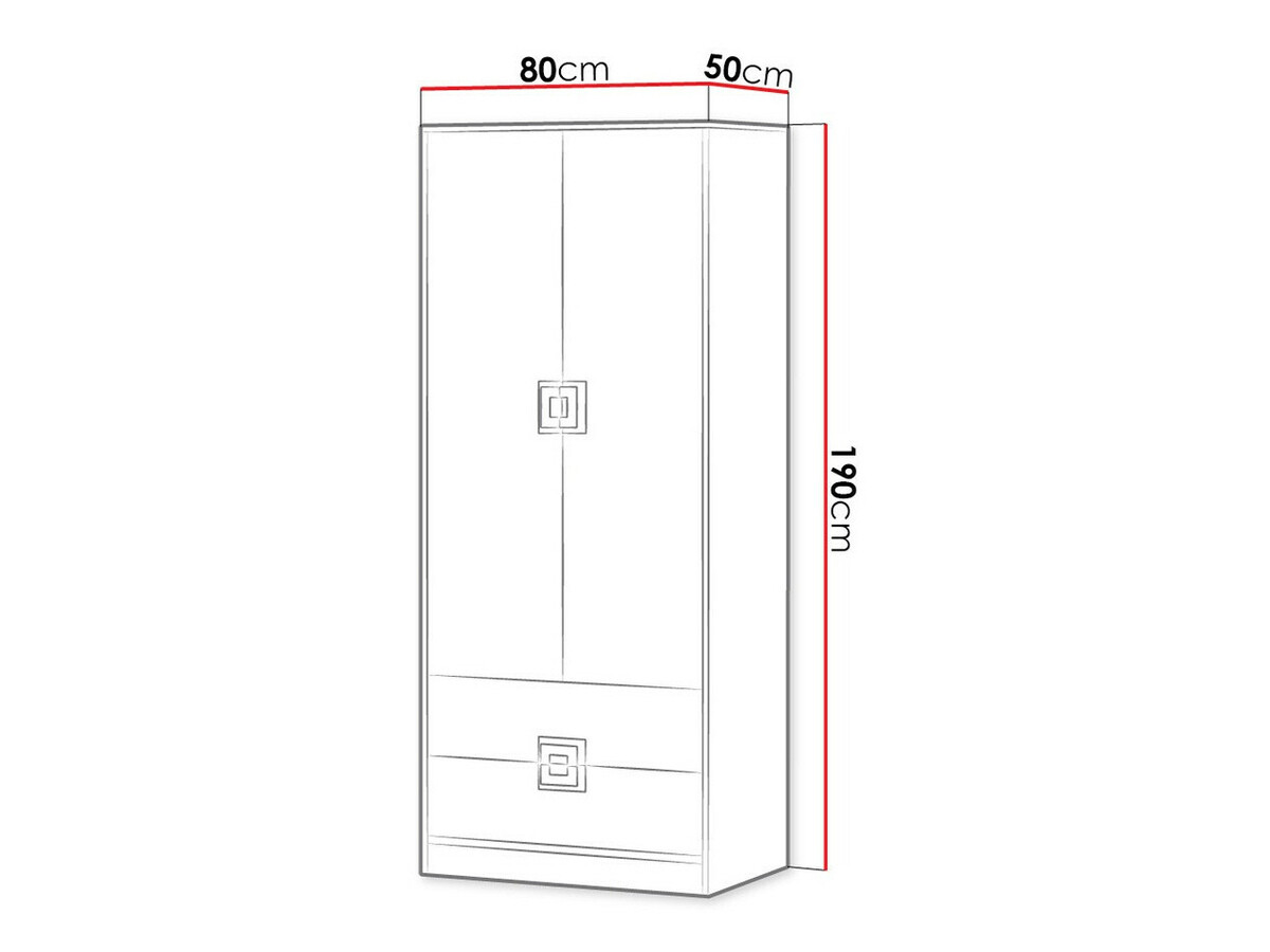 Armario Balvire 102 (Roble claro + Blanco + Turquesa)