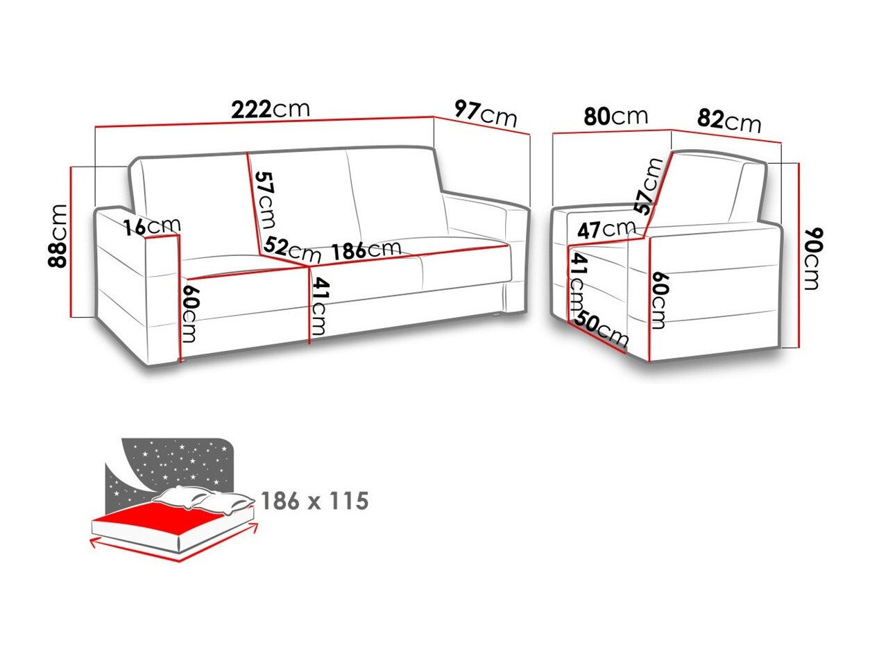 Conjunto de muebles tapizado Providence 171 (Soft 066 + Kreta 05)