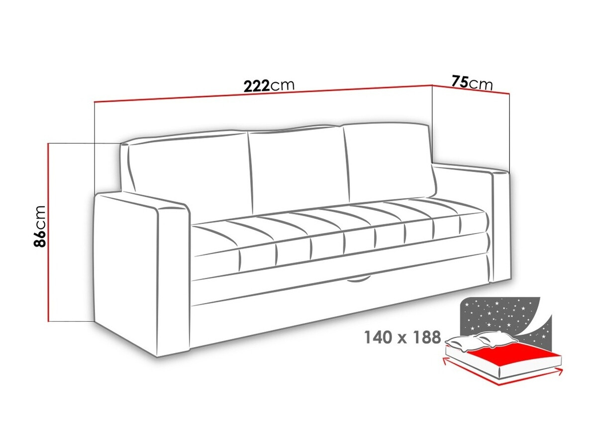 Conjunto de muebles tapizado Tivdalu 120 (Gomez 12 + Gomez 08)