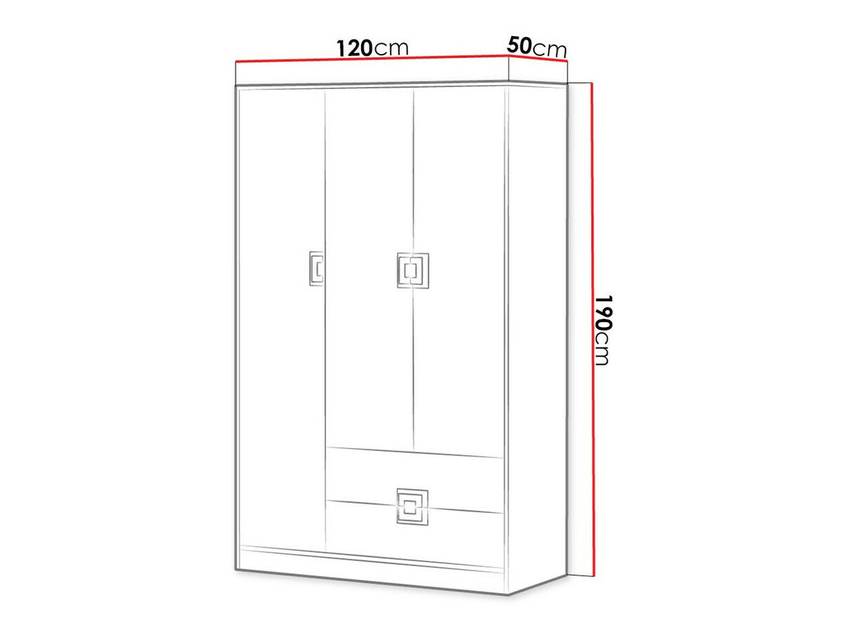 Armario Balvire 104 (Roble claro + Blanco + Gris)