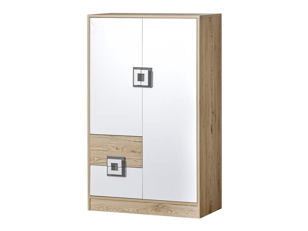 Cómoda Balvire 108 (Roble claro + Blanco + Gris)