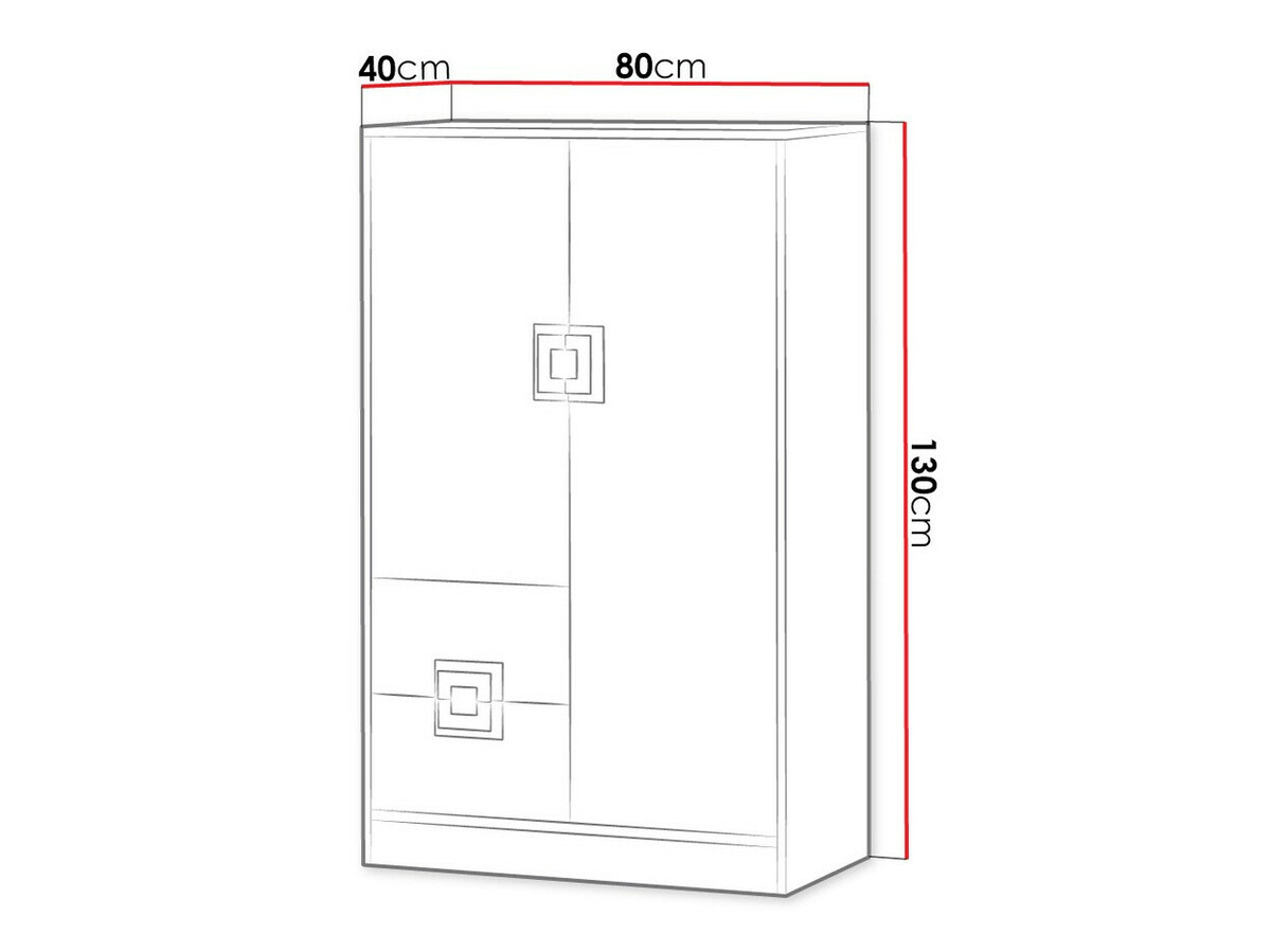 Cómoda Balvire 108 (Roble claro + Blanco + Turquesa)