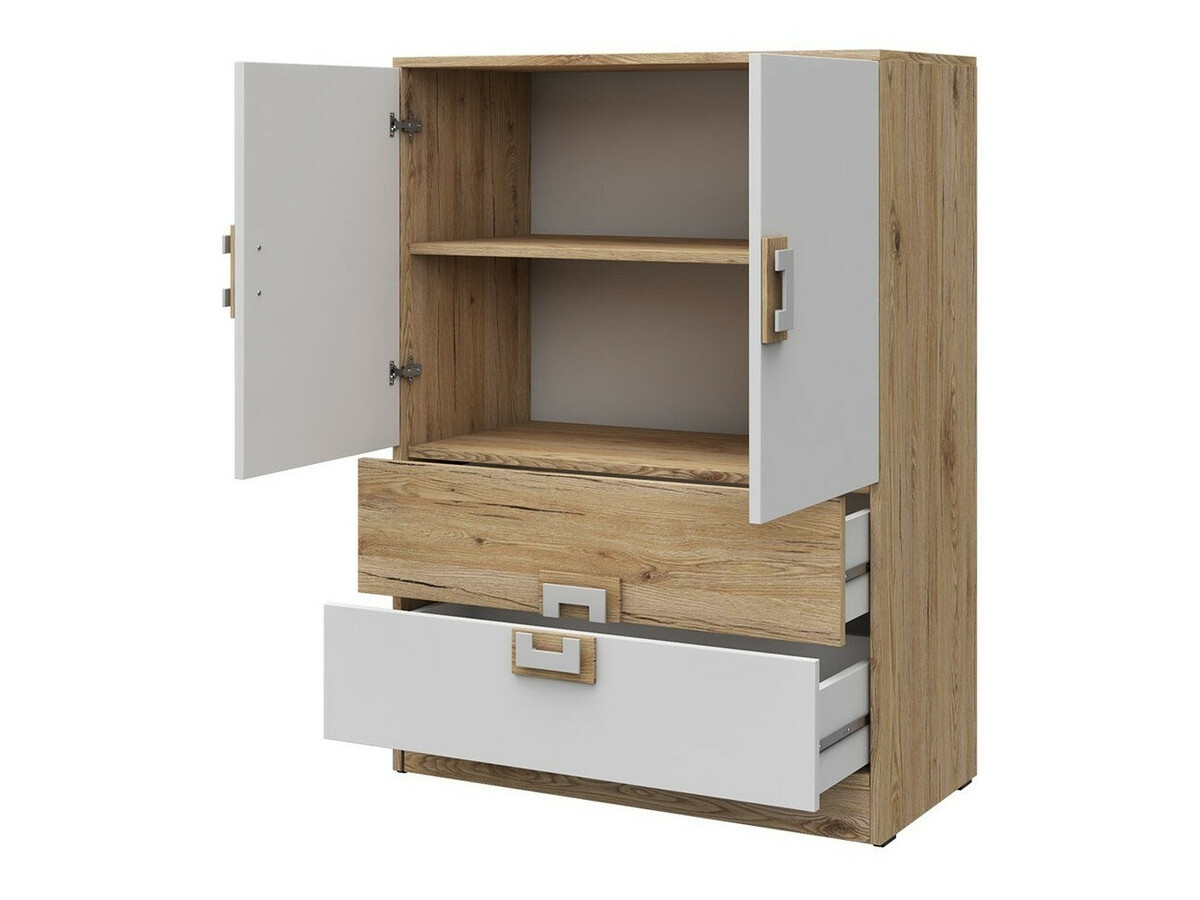 Cómoda Balvire 109 (Roble claro + Blanco)