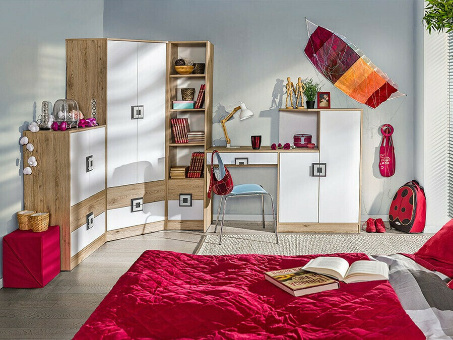 Cómoda Balvire 109 (Roble claro + Blanco)