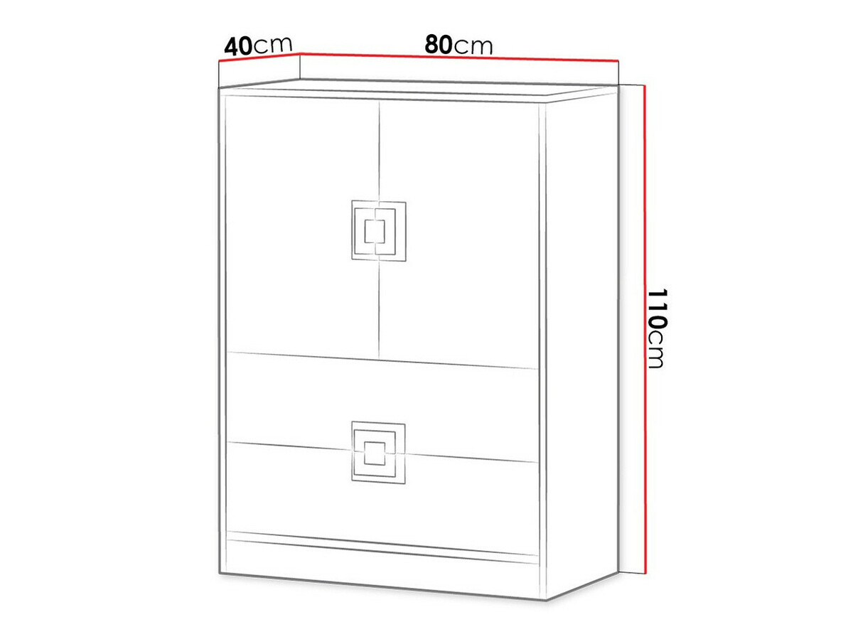Cómoda Balvire 109 (Roble claro + Blanco)