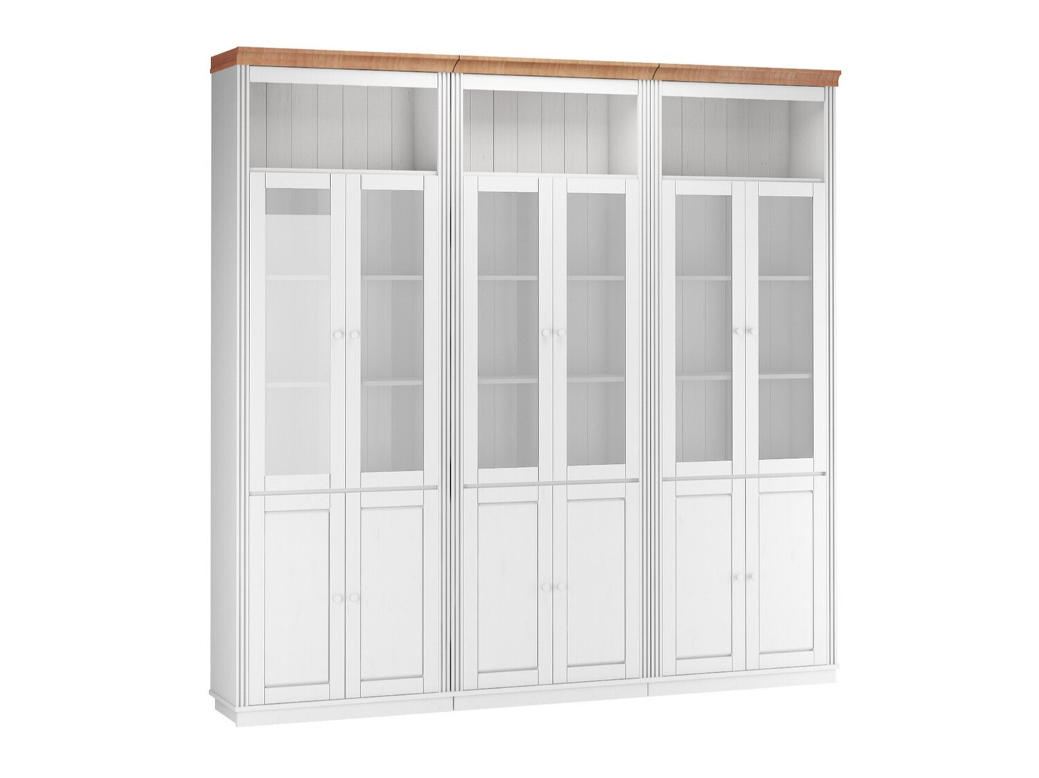 Conjunto de estantería Saltoro 114 (Blanco + Miel de roble)