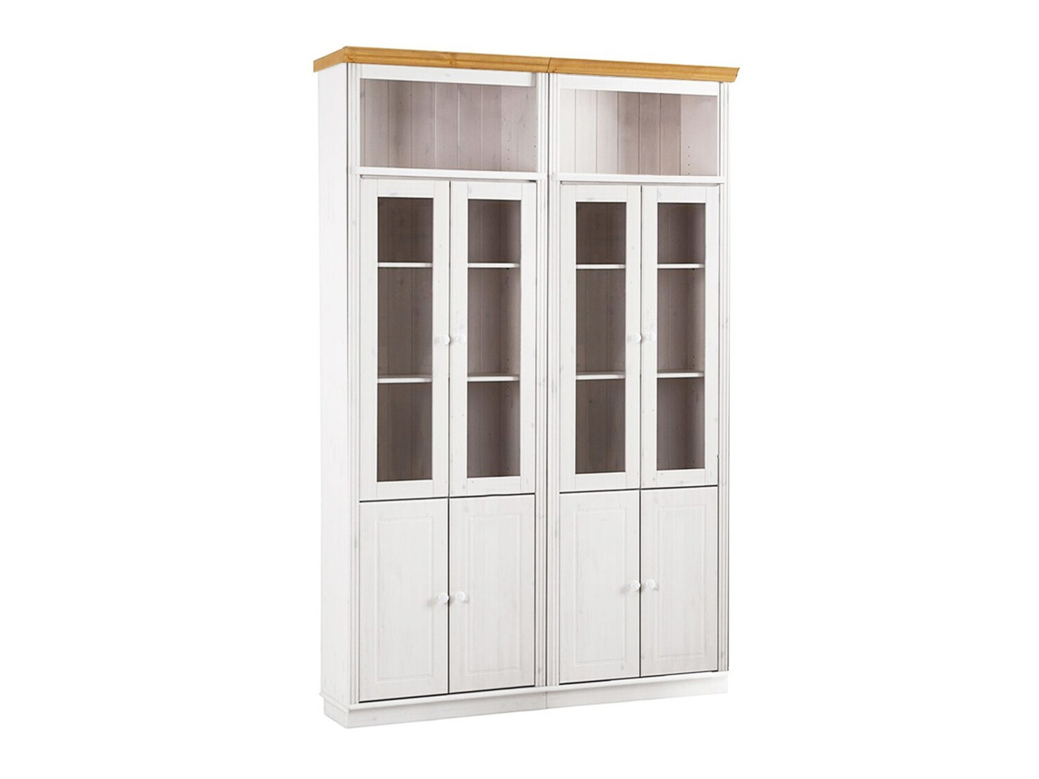 Conjunto de estantería Saltoro 119 (Blanco + Miel de roble)