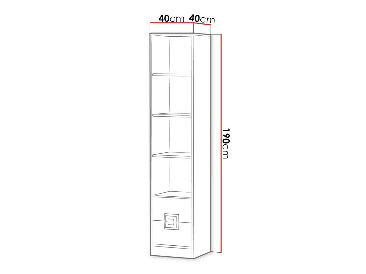 Estantería Balvire 107 (Roble claro + Blanco + Turquesa)