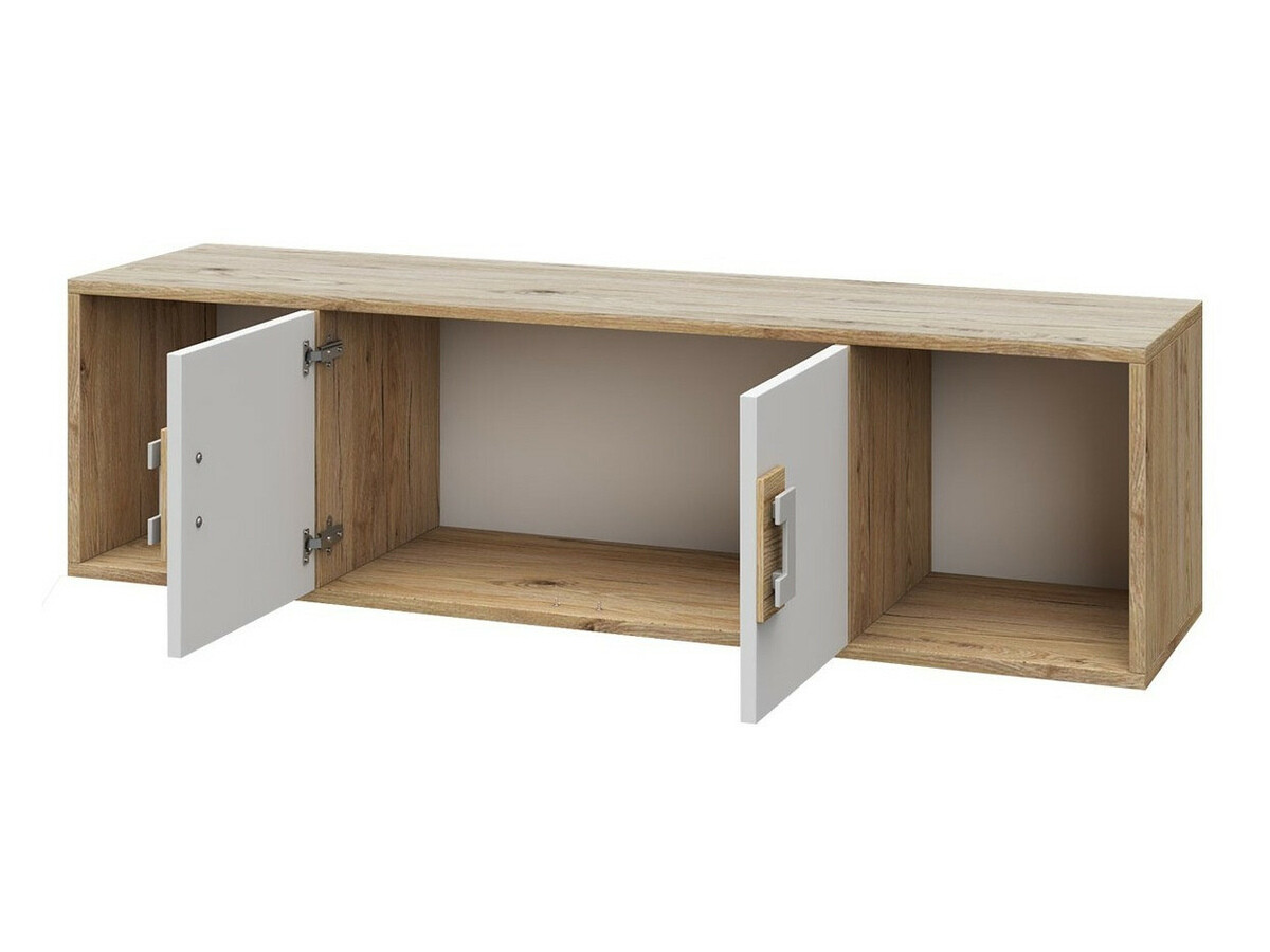 Estantería de pared Balvire 112 (Roble claro + Blanco)