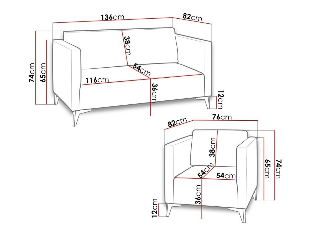 Conjunto de muebles tapizado Virmore 103 (Solo 263)