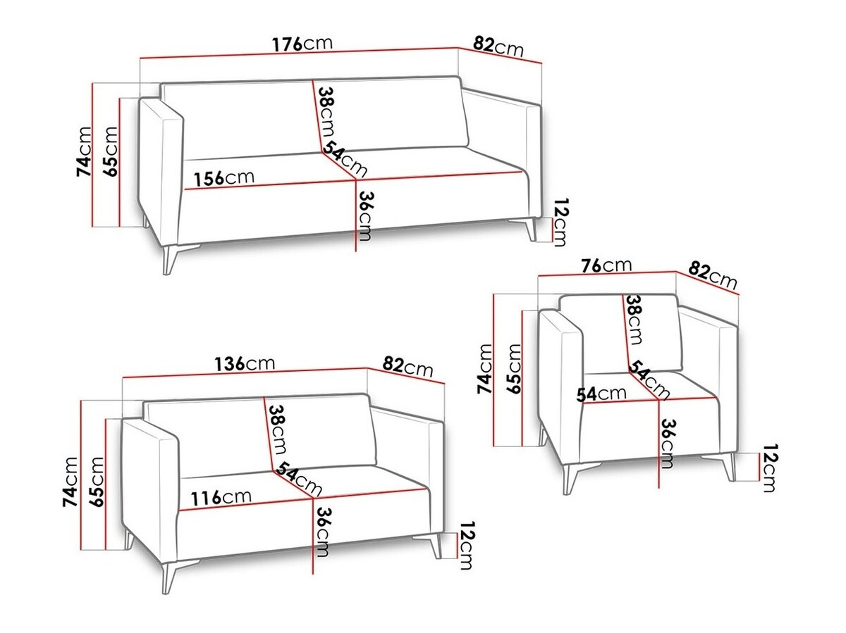 Conjunto de muebles tapizado Virmore 105 (Solo 260)