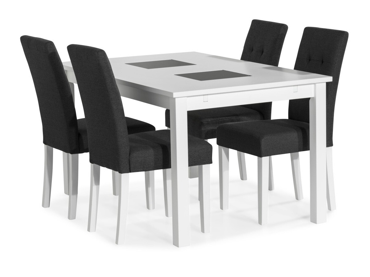 Conjunto de comedor Scandinavian Choice 671 (Gris oscuro + Blanco)