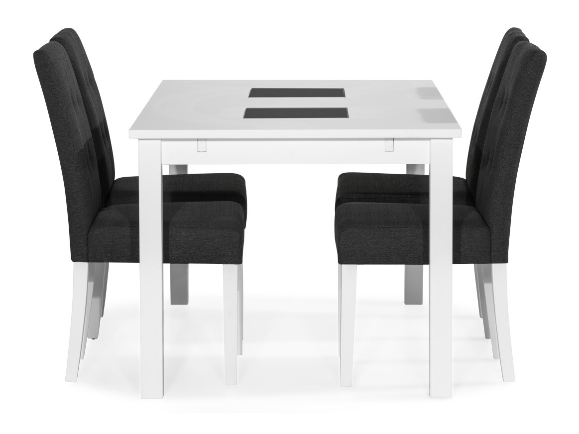 Conjunto de comedor Scandinavian Choice 671 (Gris oscuro + Blanco)