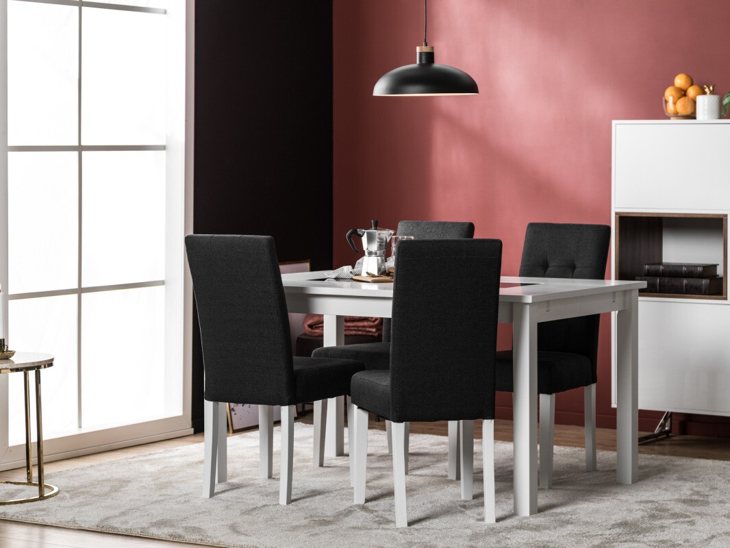 Conjunto de comedor Scandinavian Choice 671 (Gris oscuro + Blanco)