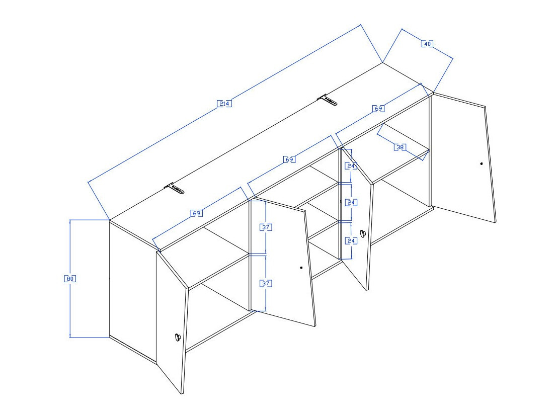 Armario de pared Mirelbu 115 (Roble Artisan + Blanco + Negro)