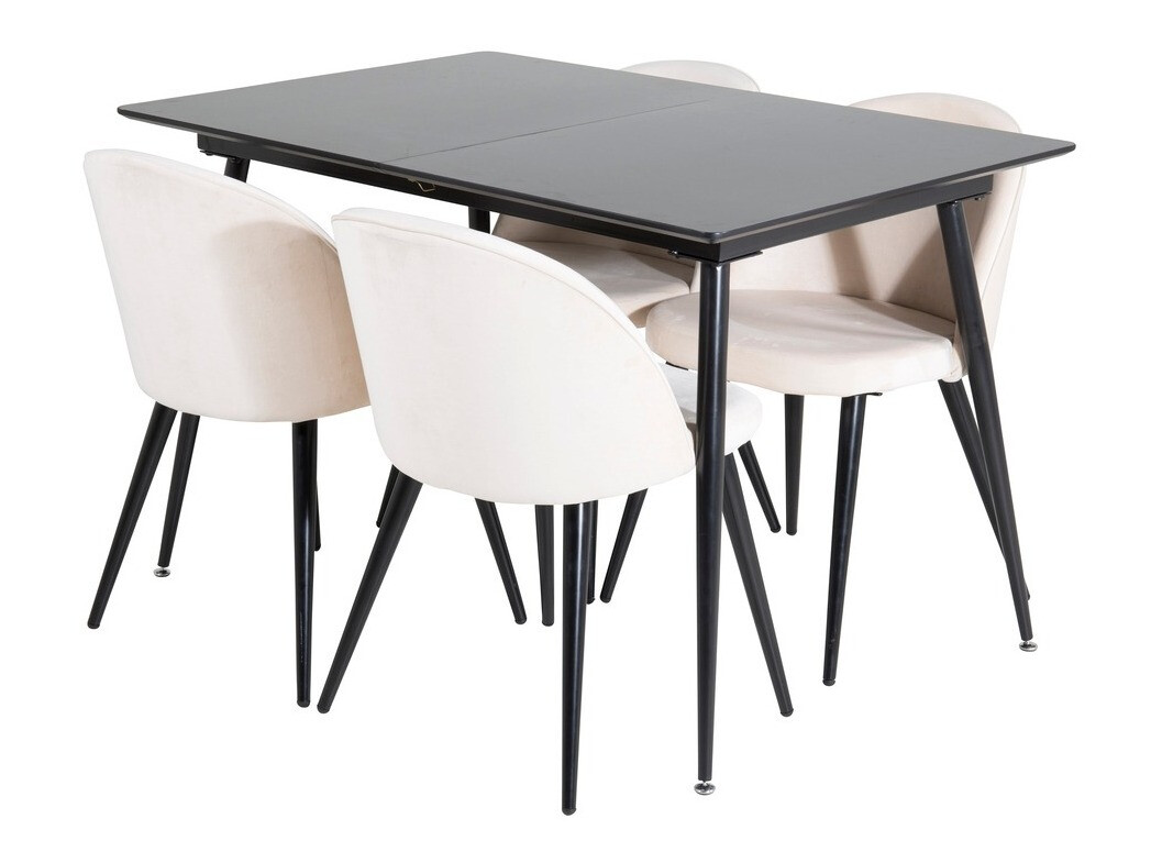 Conjunto de mesas y sillas para comedor Dallas 1521 (Beige + Negro)