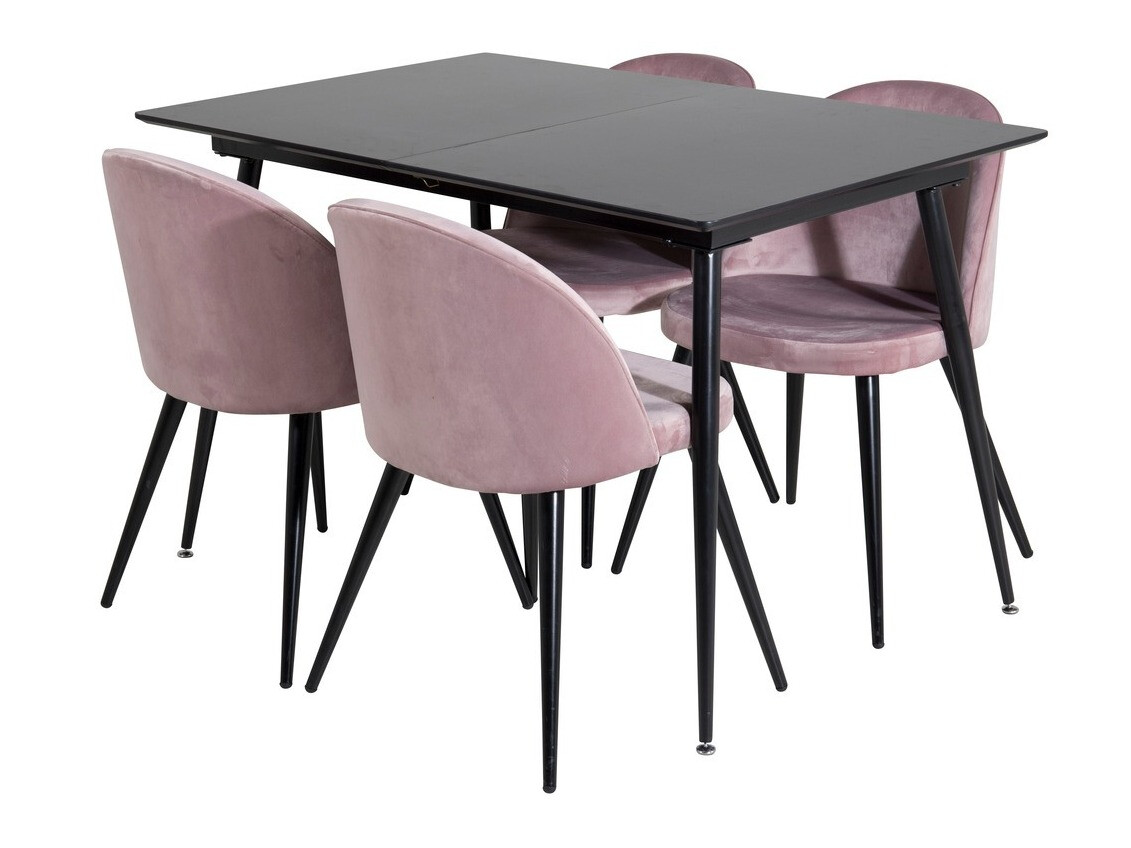 Conjunto de mesas y sillas para comedor Dallas 1521 (Rosa + Negro)