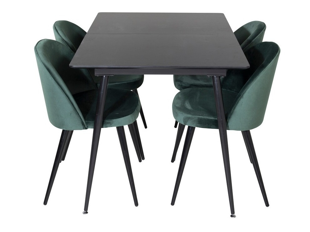 Conjunto de mesas y sillas para comedor Dallas 1521 (Verde + Negro)