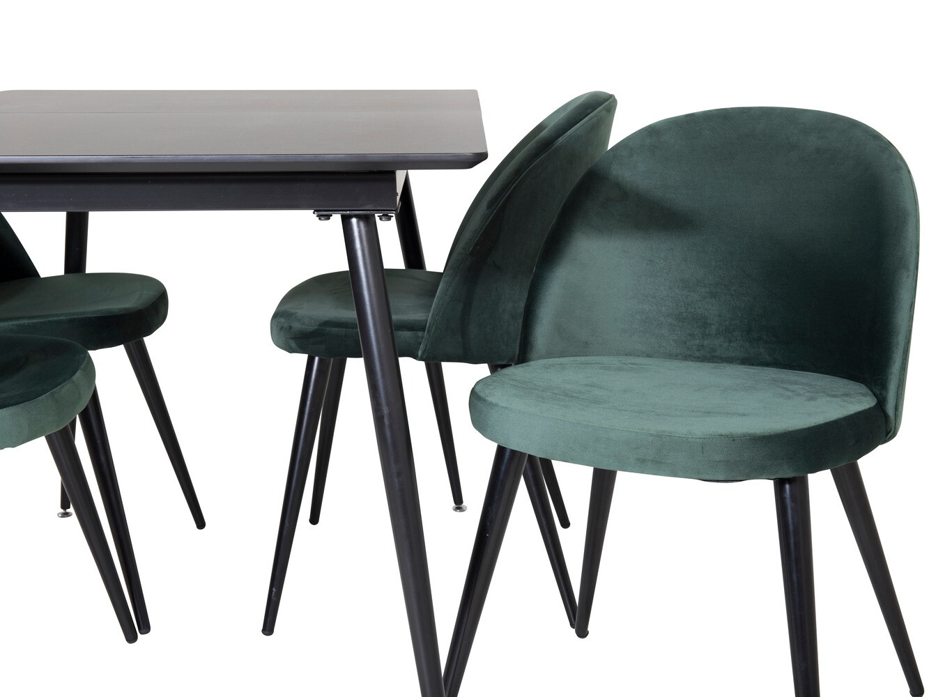 Conjunto de mesas y sillas para comedor Dallas 1521 (Verde + Negro)