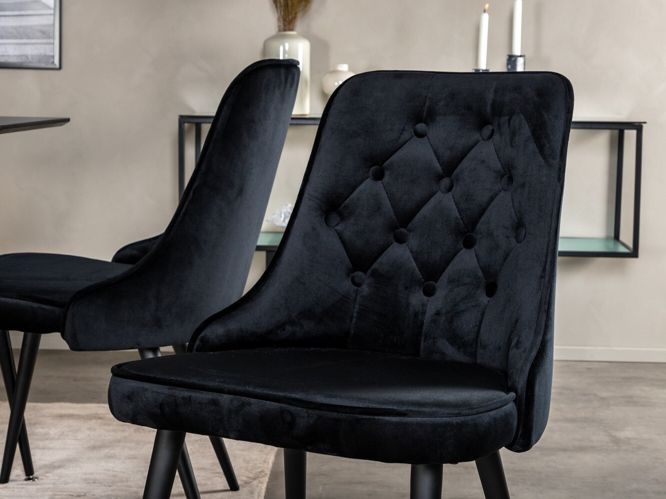 Conjunto de mesas y sillas para comedor Dallas 1522 (Negro)