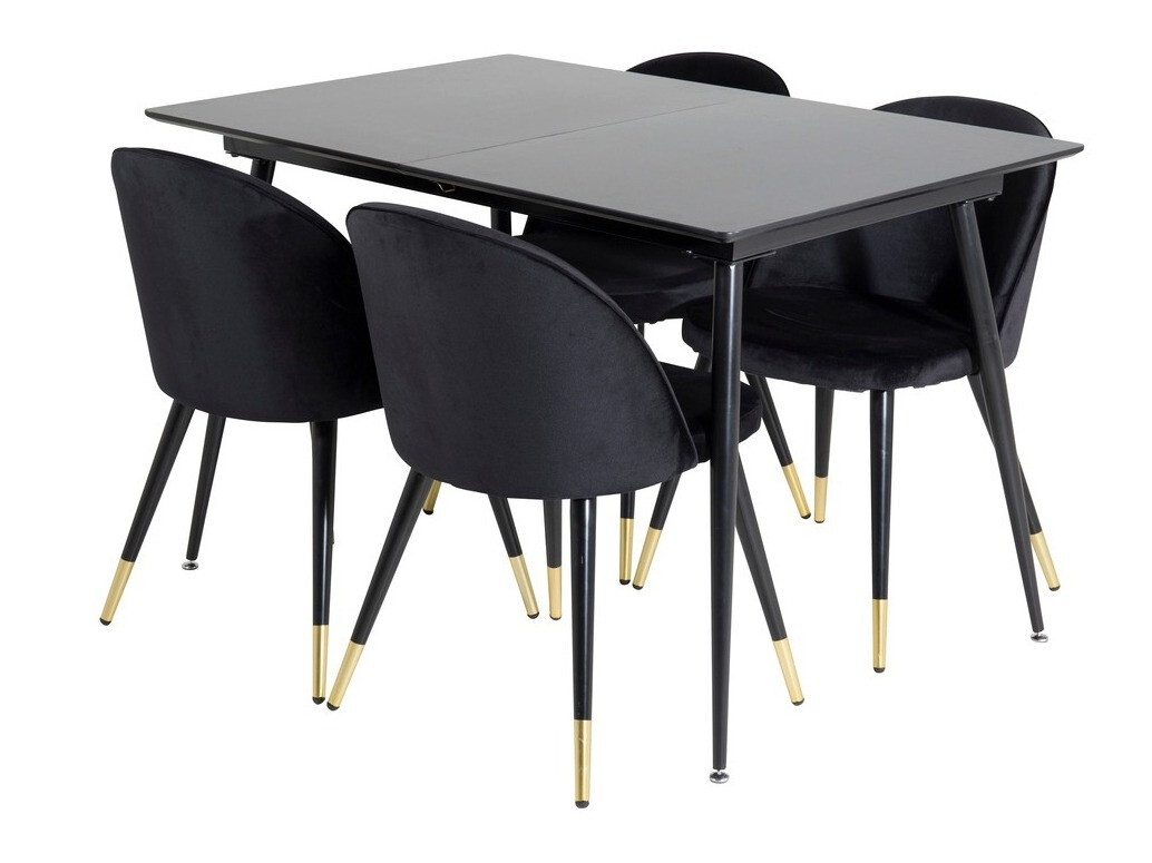 Conjunto de mesas y sillas para comedor Dallas 1526 (Negro)