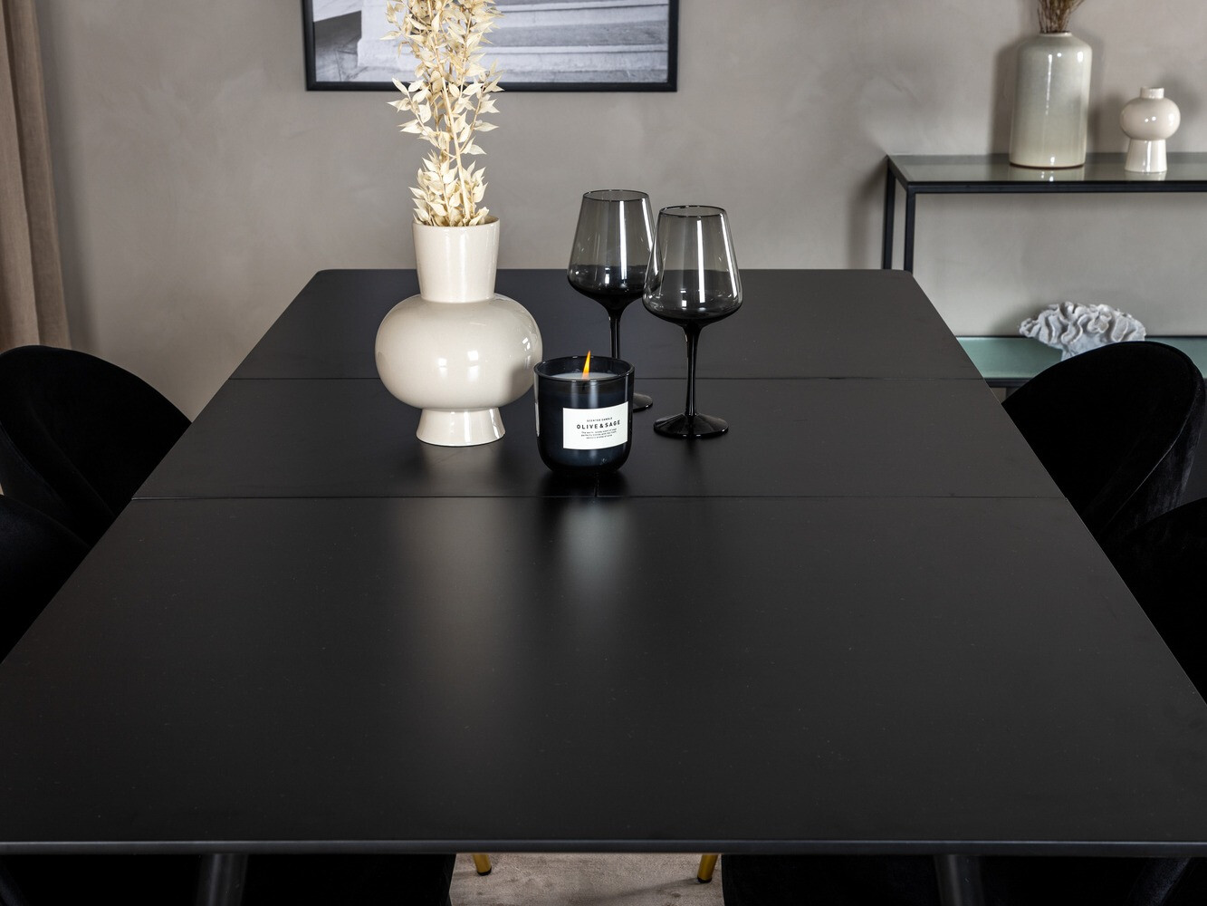 Conjunto de mesas y sillas para comedor Dallas 1526 (Negro)