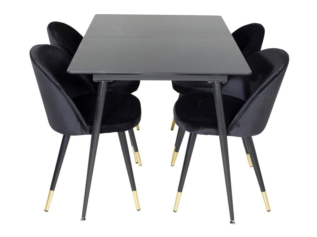 Conjunto de mesas y sillas para comedor Dallas 1526 (Negro)