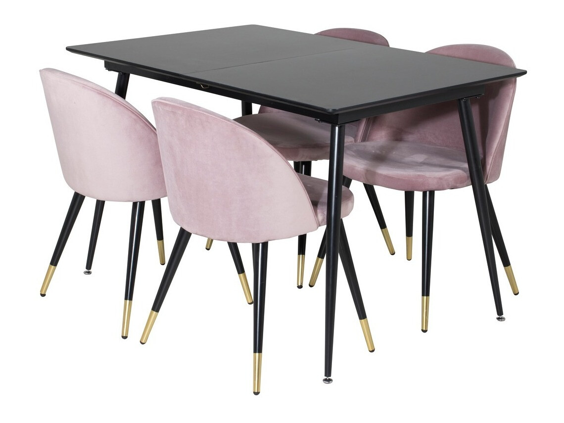 Conjunto de mesas y sillas para comedor Dallas 1526 (Rosa + Negro)