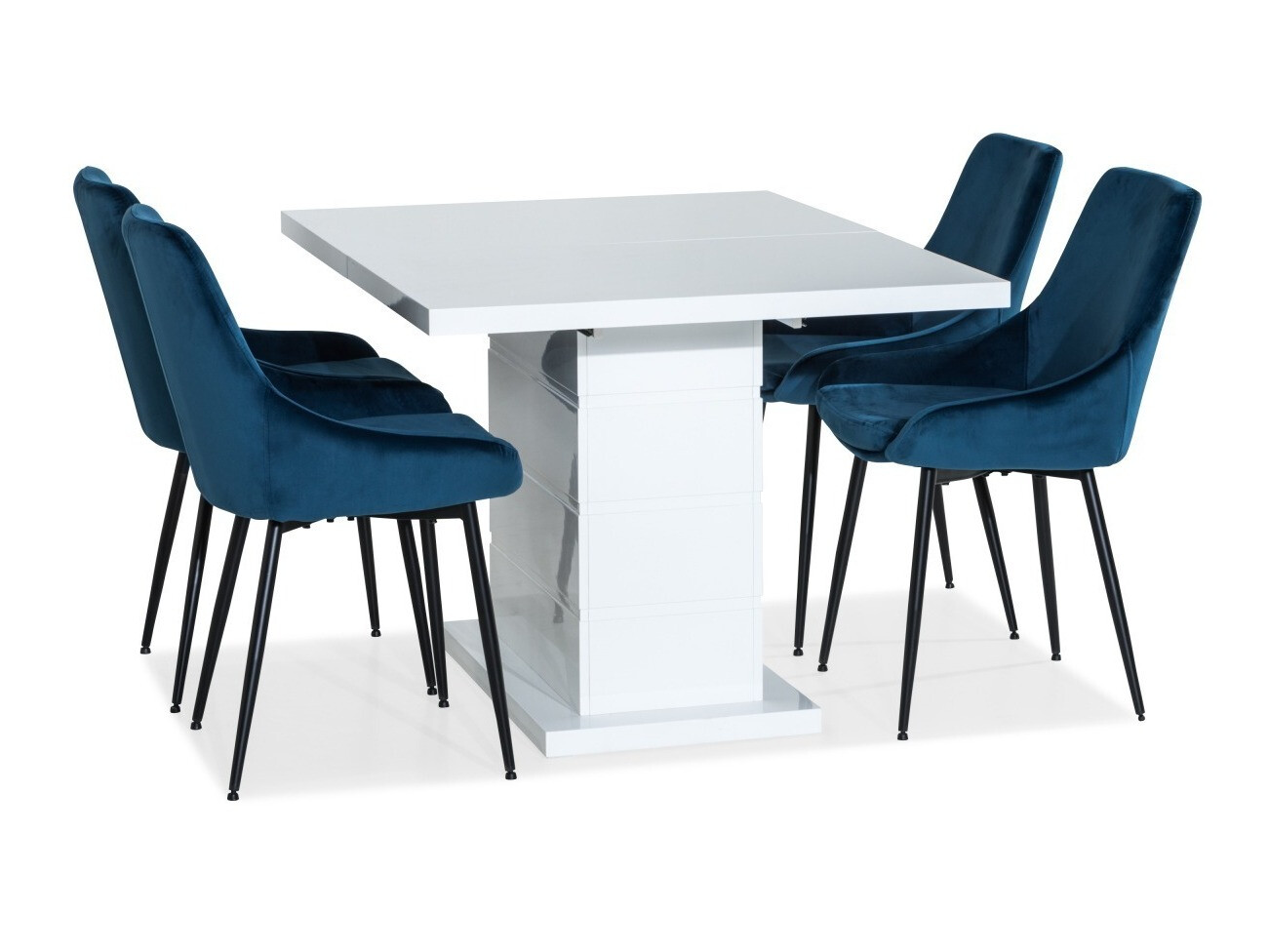 Conjunto de comedor Scandinavian Choice 726 (Azul + Negro)