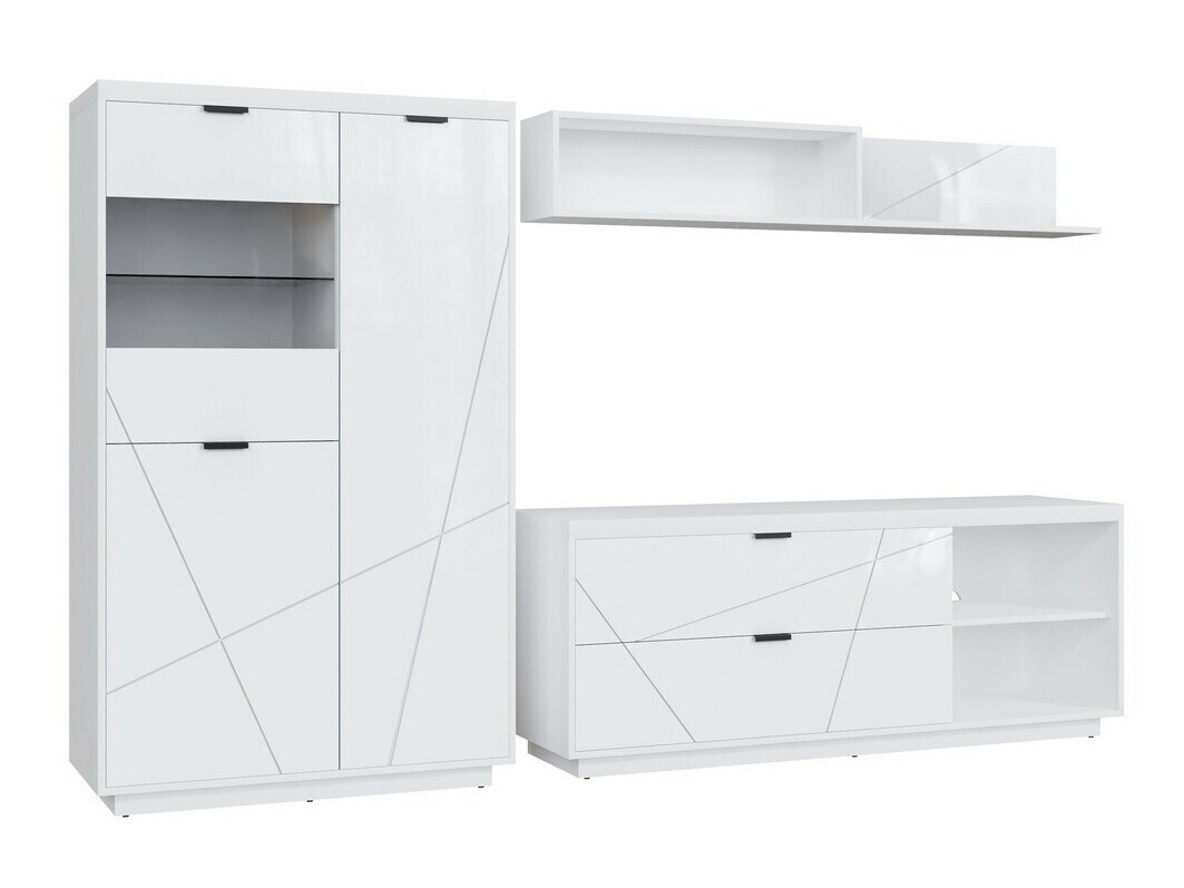 Conjunto de salón Fivale 111 (Blanco brillante + Blanco)