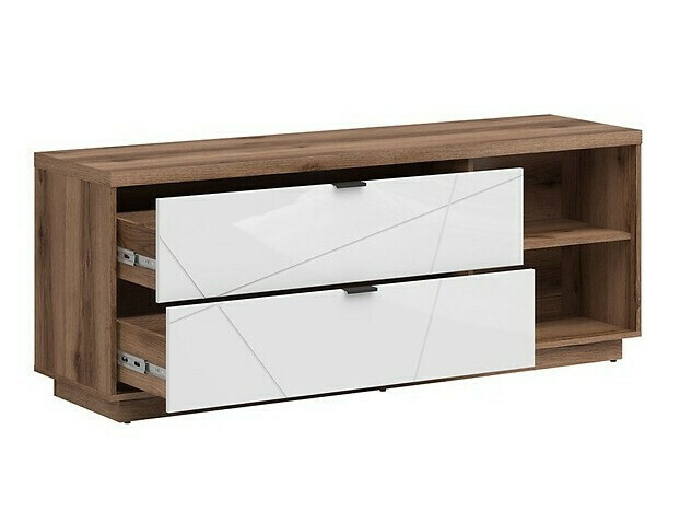 Conjunto de salón Fivale 111 (Roble delano oscuro + Blanco brillante)